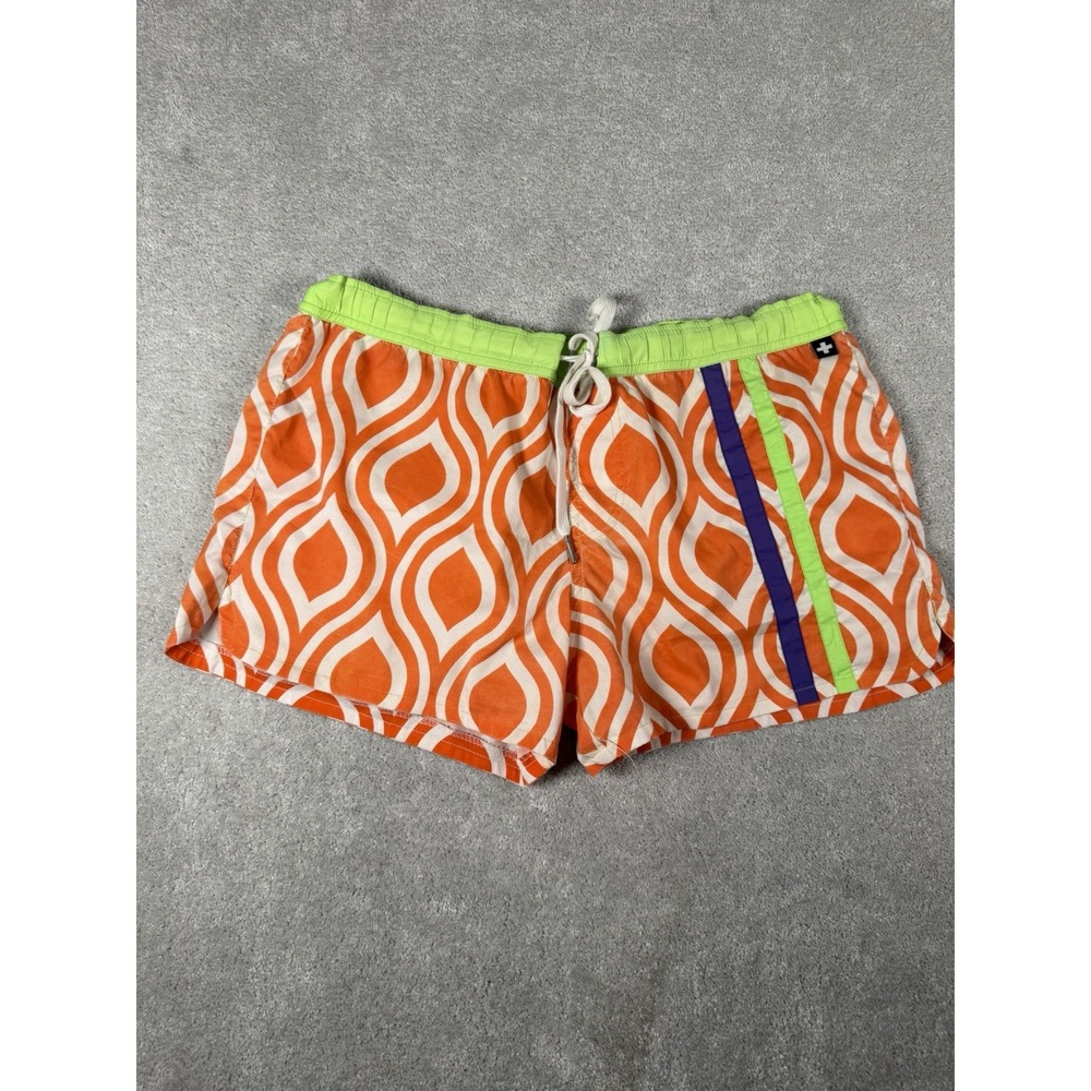 Andrew Christian Mens‎ 32" Neon Colorful Mesh Lined Y2k Swim Trunks Shorts 3.5"